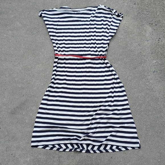 RELISTEDMerona navy and white striped belted dress - Picture 3 of 3